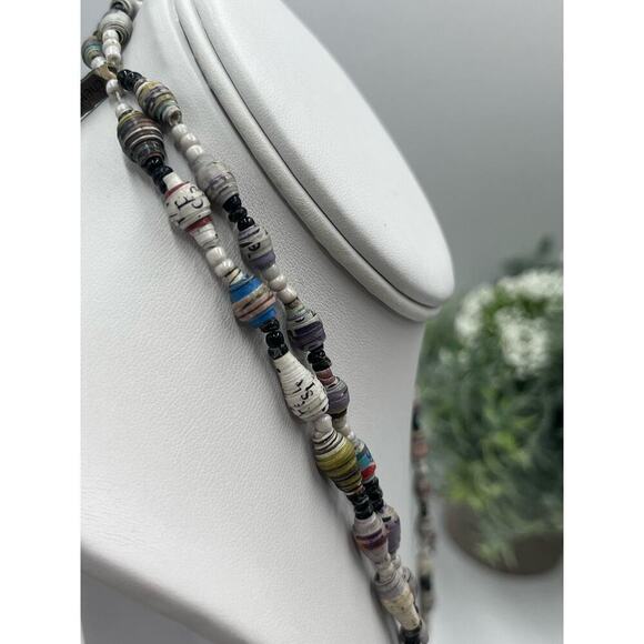 Multicolor Double Strand Paper
Bead Necklace - Picture 8 of 11